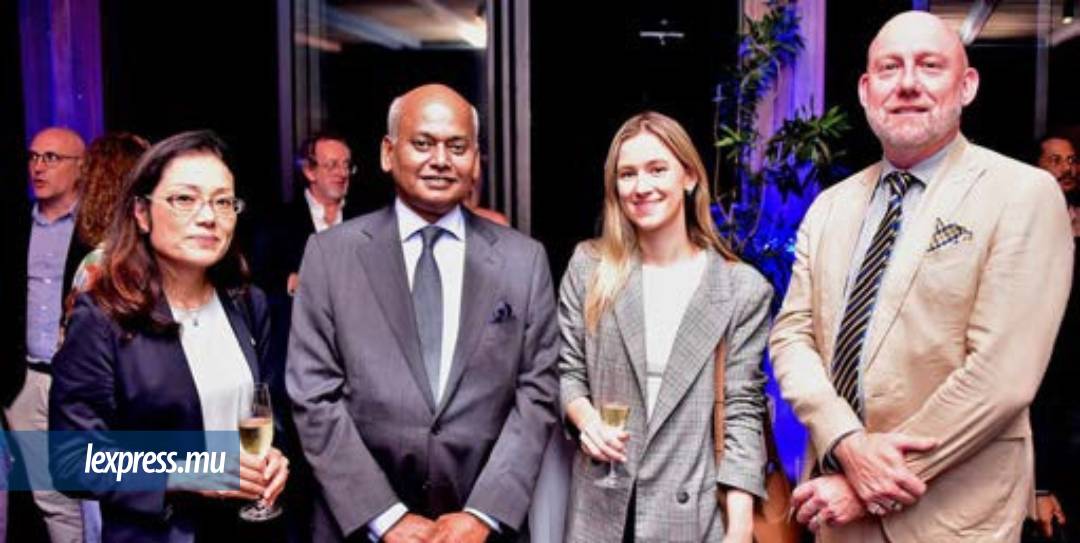 Tanaka Yuki, conseiller à l’ambassade du Japon, Sanjiv Ranjan, secrétaire général de l’Indian Ocean Rim Association, Anna Karstensen-Krstich, deuxième secrétaire au haut-commissariat d’Australie, et Adam Illman, diplomate australien.